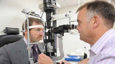 person having an eye test at midland eye