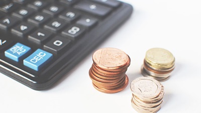 Calculator next to money