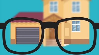 Glasses and a house