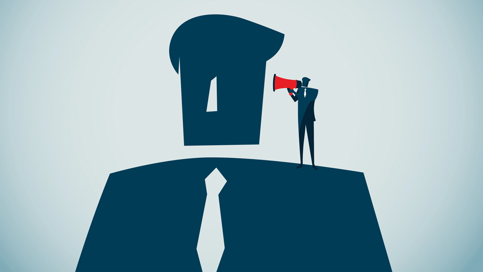Man with megaphone illustration