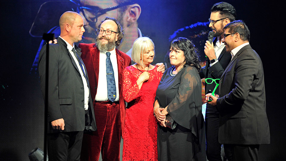 Dame Mary Perkins award winner on stage