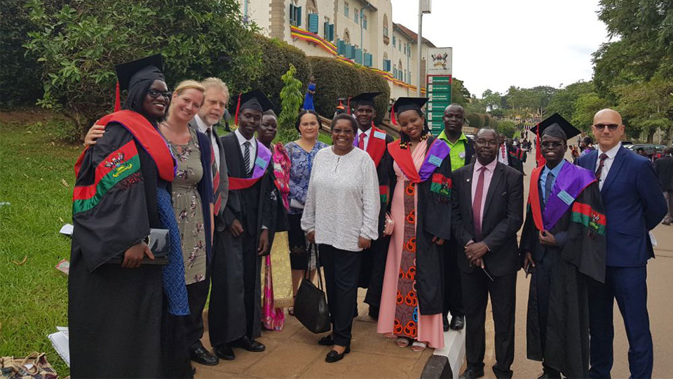 The first optometrists to be trained in Uganda at their graduation ceremony