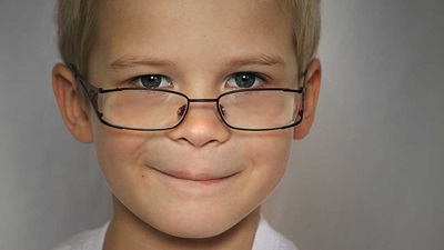 A child wearing spectacles