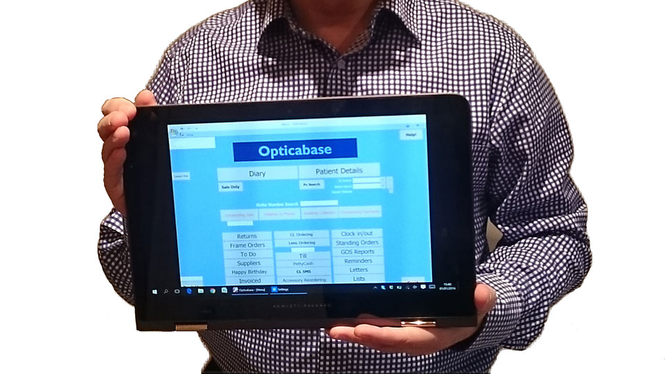 Opticabase on laptop
