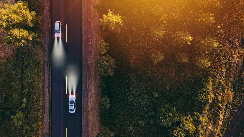 Cars driving