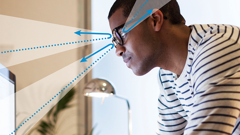 Person looking at a screen