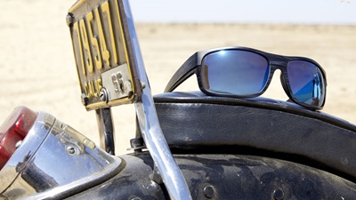 Sunglasses on motorbike