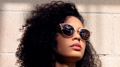 Model wearing sunglasses 