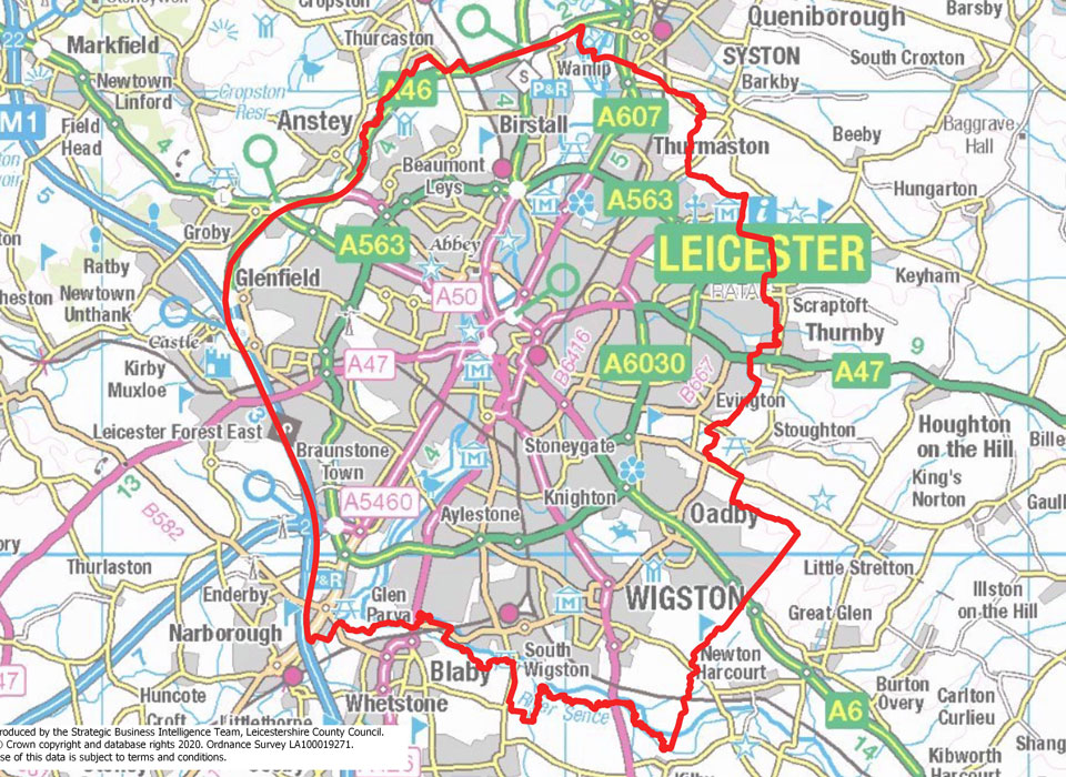 Leicester map