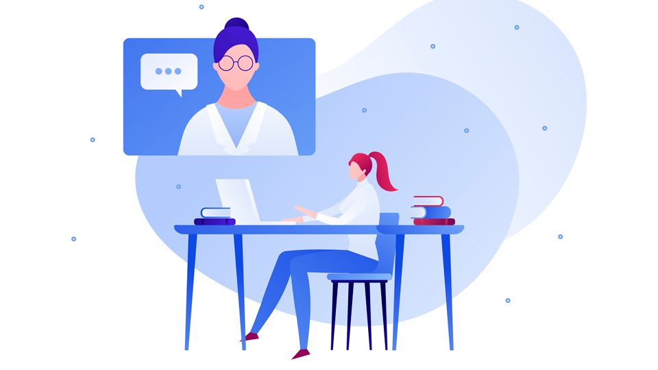 woman at desk