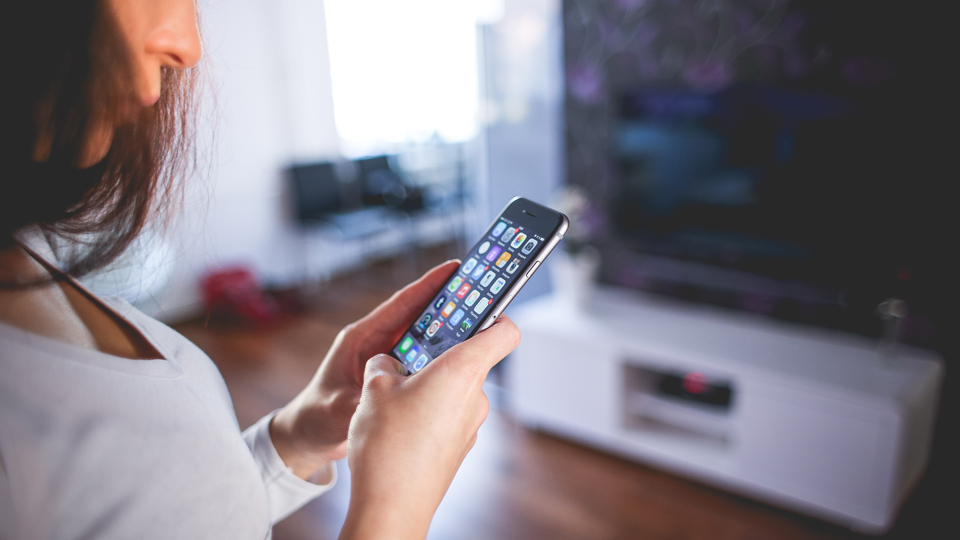 woman on smartphone