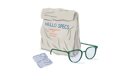 spectacles and bag