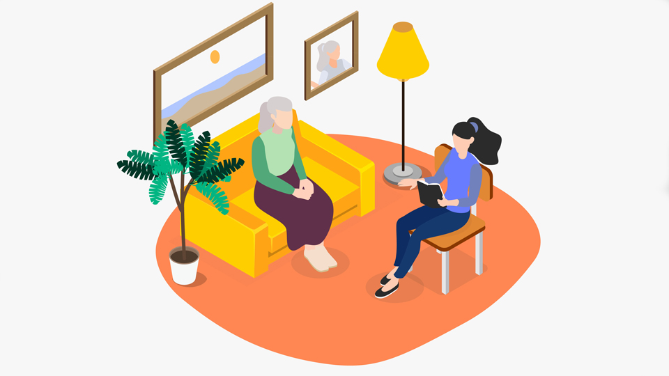 two people talking