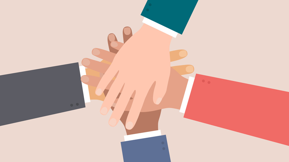 animation of hands in a circle