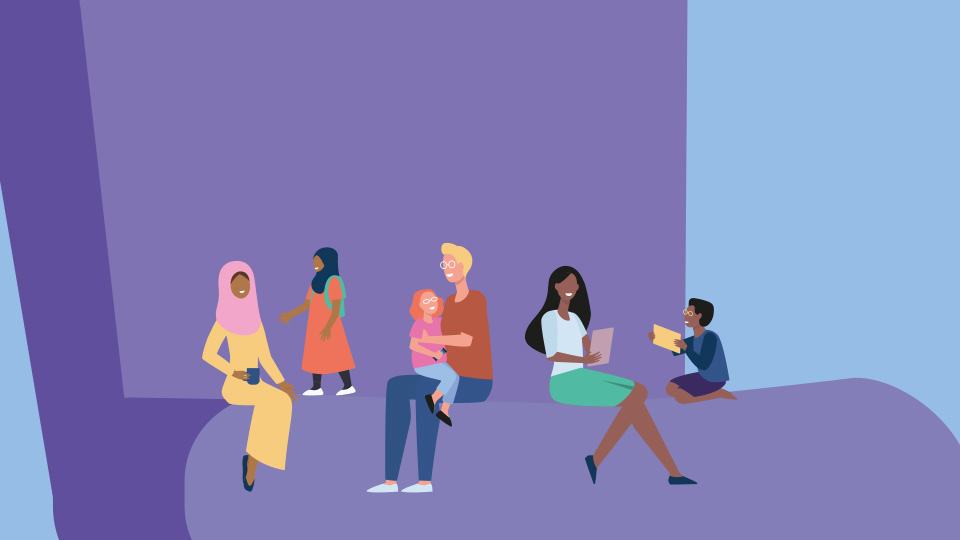 animation of people on a couch