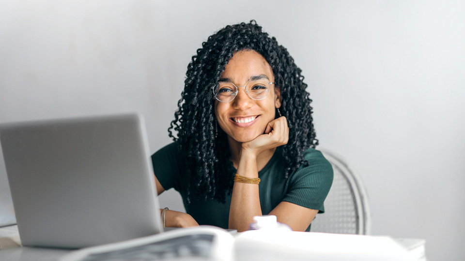 woman smiling