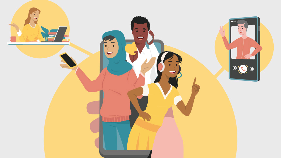 people making connections