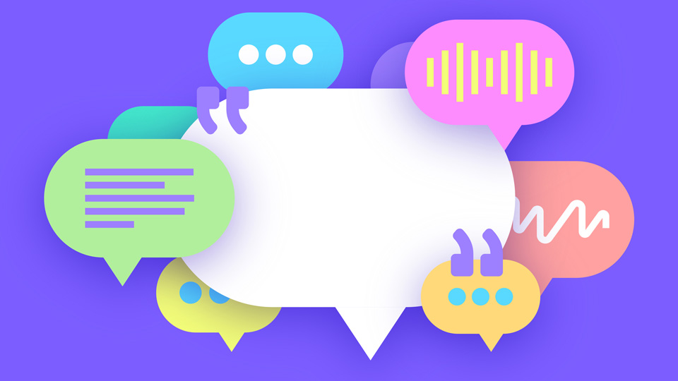 speech bubbles coloured