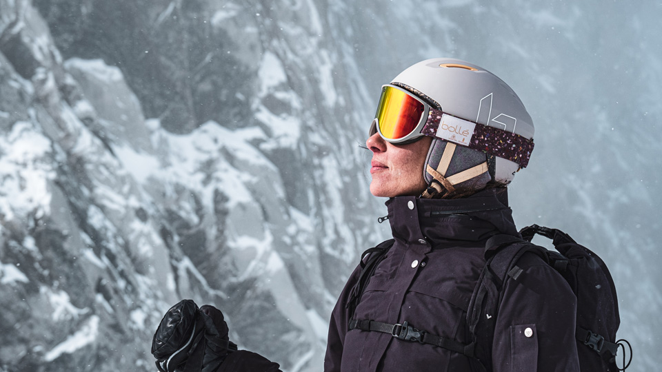 Woman in the mountains wearing Bolle eyewear 