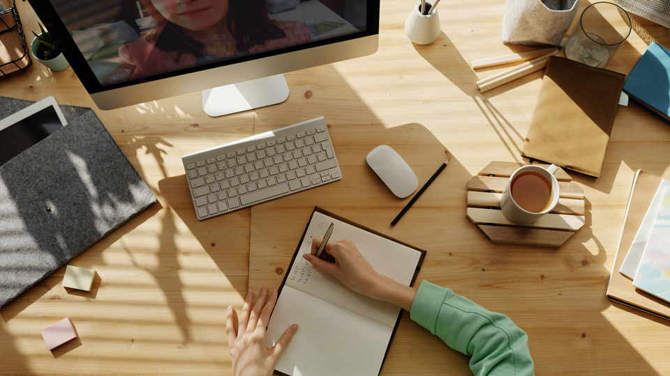 person at desk