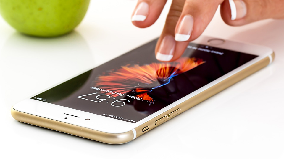 Tapping smartphone