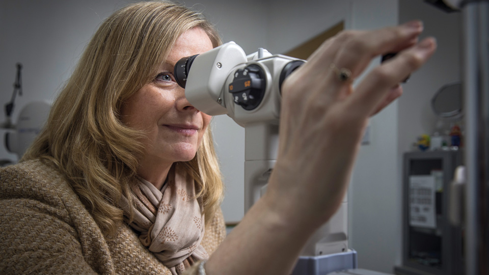 Female optometrist in an optical practice