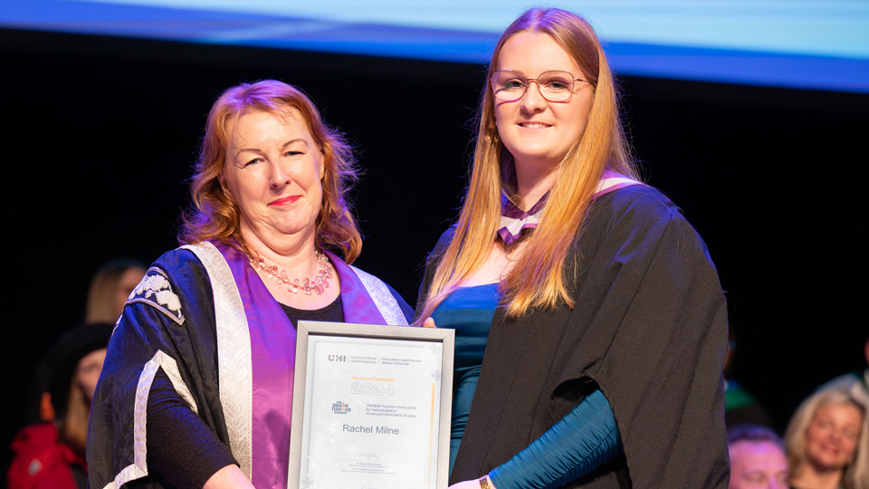 Rachel Milne received the award for the best student in advanced optometric studies