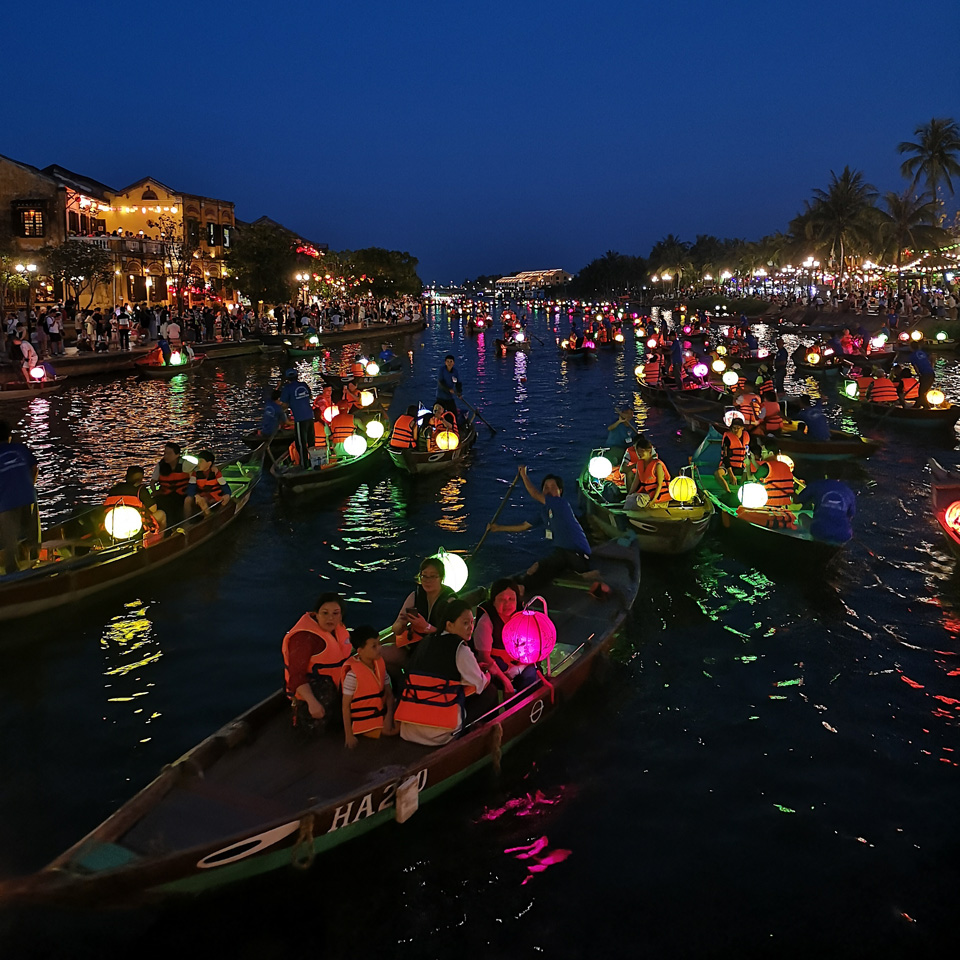 Hundreds of lanterns are carried on boats in Hoi An, Vietnam. Credit: Fiona Buckmaster
