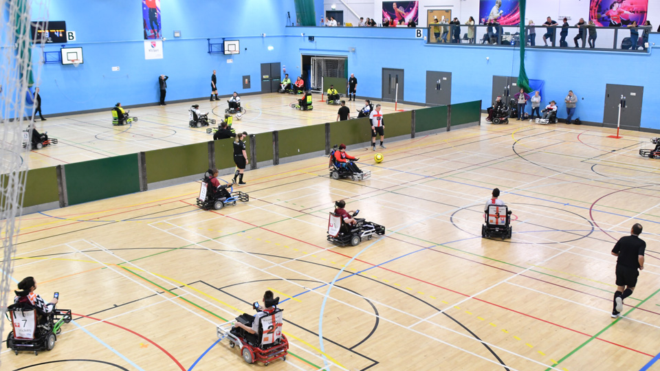 Aerial view of a sports centre