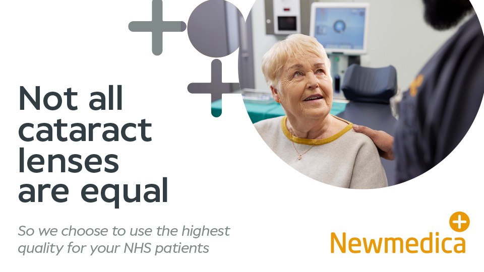 Banner shows an older white woman looking at a medical practitioner, whose shoulder is visible 