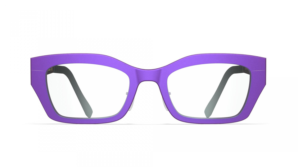 Angular rectangle frames with pointed edges in a bright purple