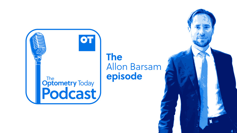 Graphic of Allon Barsam with the OT Podcast logos 