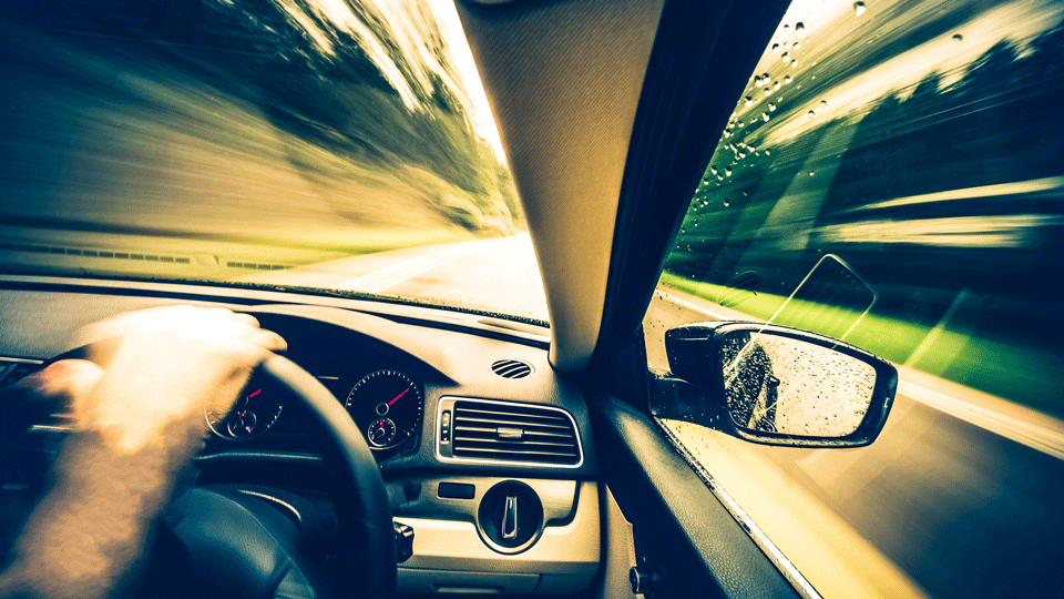 hand on driving wheel