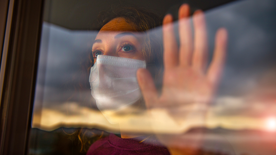 woman at window