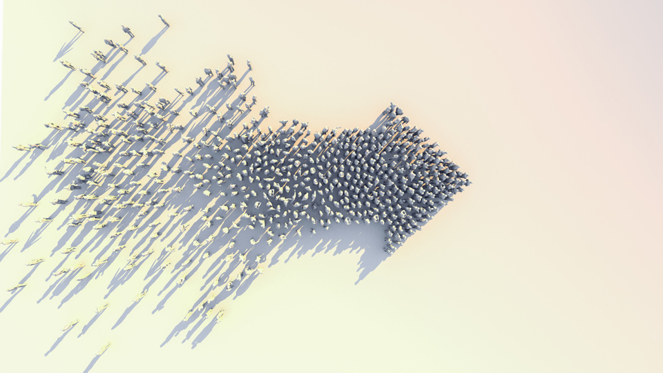 arrow of people