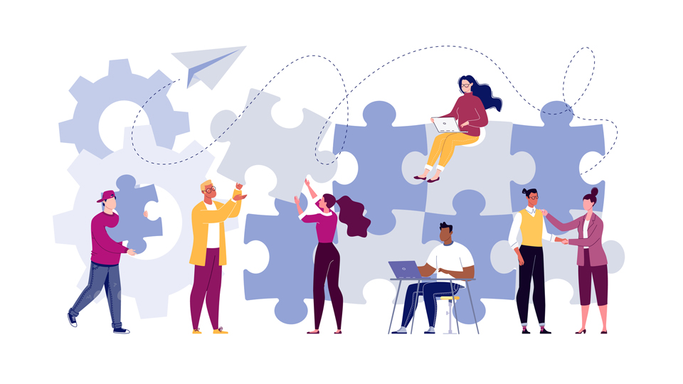 puzzle and people animation