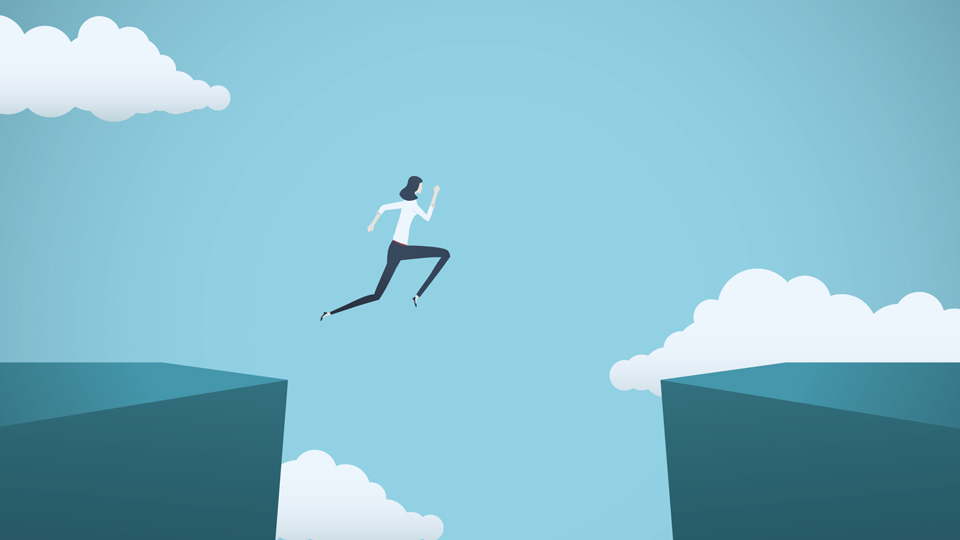 woman jumping