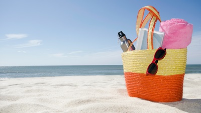 bag on the beach