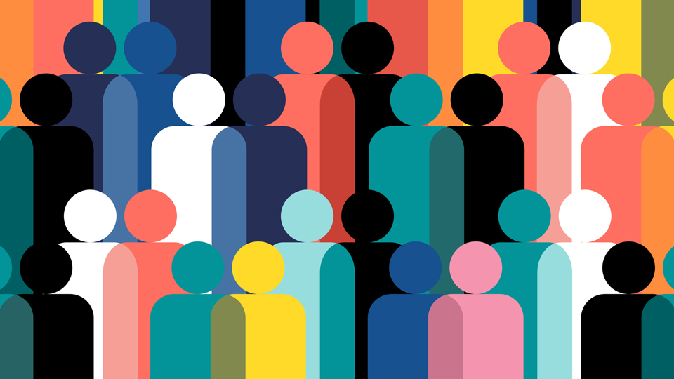 multi coloured people graphic