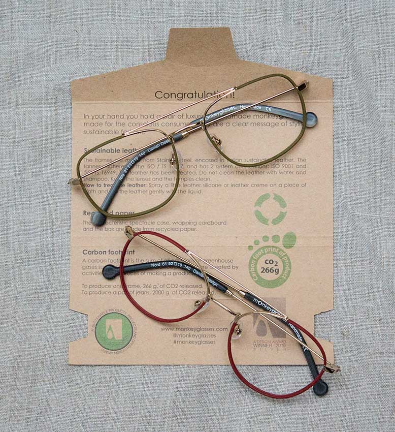 Monkey glasses spectacles and packaging
