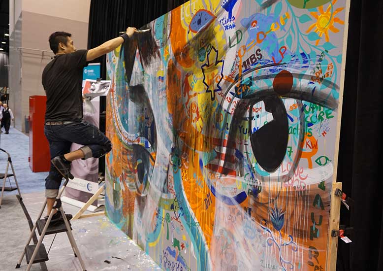 Core Mural being painted