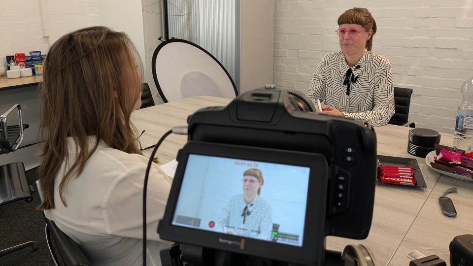Ceri Smith-Jayes and Byki Huntkins filming OT skills guides