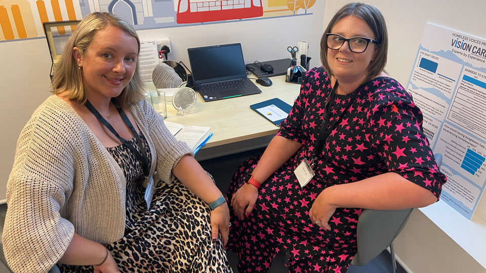 Lucy Miller sitting down with Hannah Telfer, VCHP chief executive