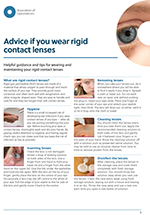 Advice for rigid contact lens wearers leaflet cover