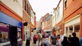 Typical generic British High Street with blurred and unrecognisable details 
